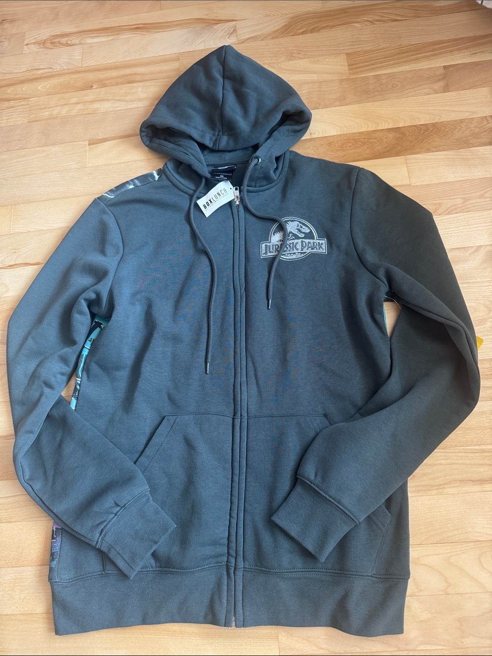 Jurassic Park Zip-Up Hoodie New With Tags Size XS Green